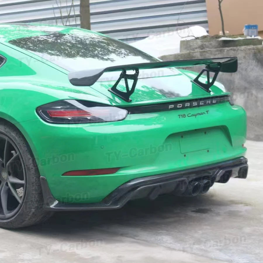 Real Carbon Fiber Rear Spoiler Tail Wings For Porsche Cayman Boxster 986 987 981 718 GT-4 Car External Decoration Accessories