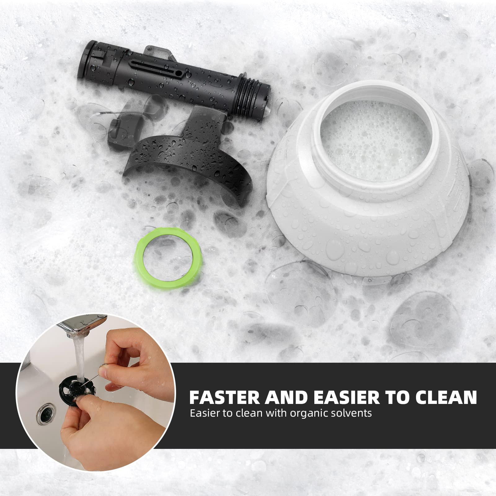 Fence Paint Sprayer 800W, Huepar Tools Electric HVLP Paint Spray Gun, 4 Nozzles, 9.84ft Hose, 3 Patterns, Adjustable Spray, 1300ML Detachable Container, Electric Spray Gun for Indoor & Outdoor