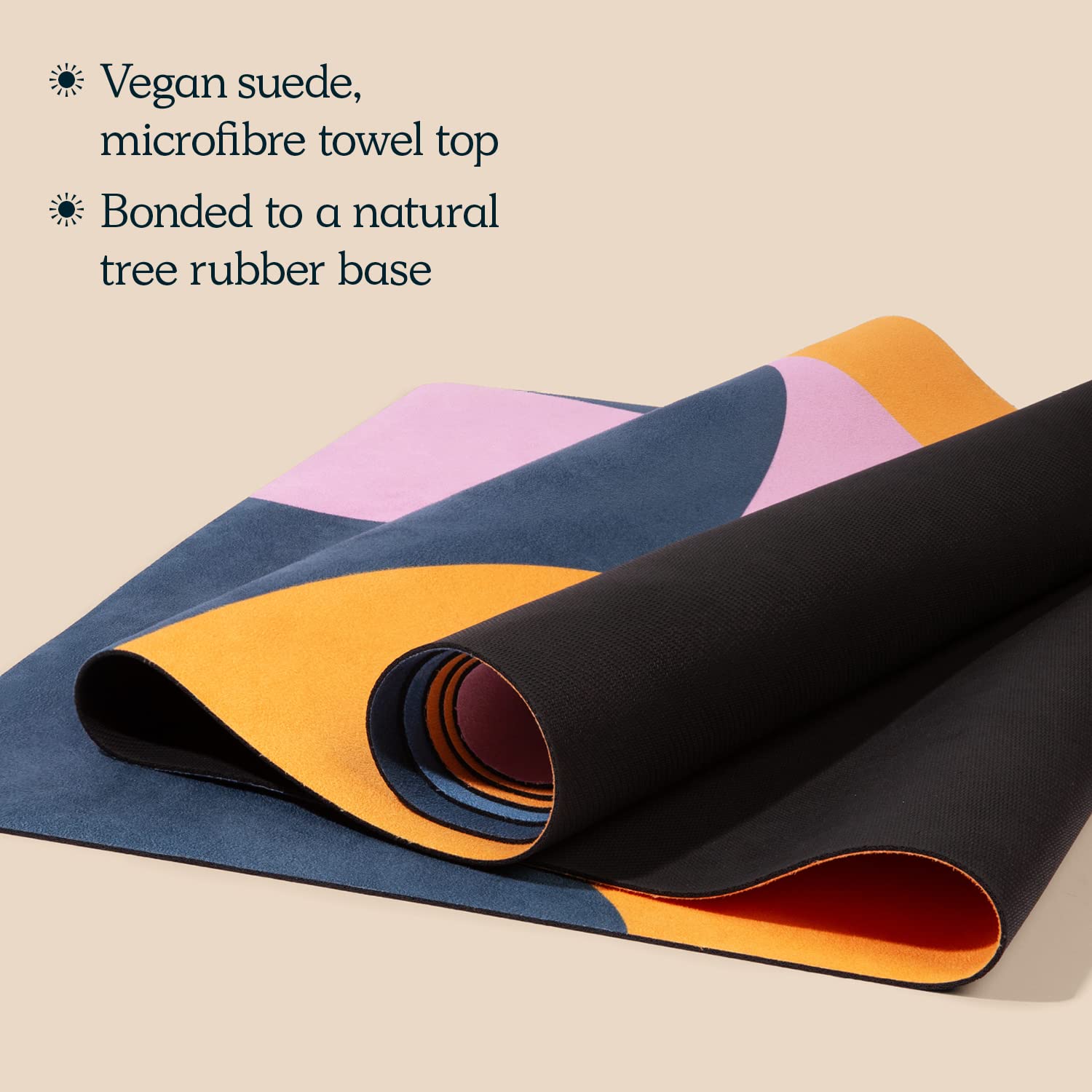 Downward Frog Printed Yoga Mat for Hot Yoga, Bikram, Thick Fitness & Pilates Mat for Comfort - Eco Natural Rubber, Vegan, Microfibre Towel Surface,