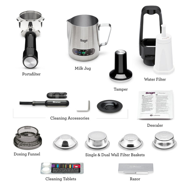 Sage - The Barista Express - Bean to Cup Coffee Machine with Grinder and Milk Frother, Black Gloss