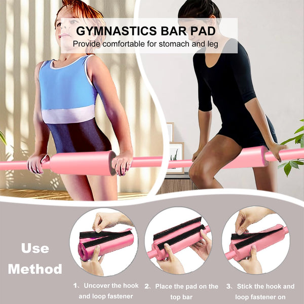 GYMMAGE Gymnastics Bars with Pad, Junior Training Kip Bar Gymnastics Equipment for Home Garden, Adjustable Height Gymnastic Folding Horizontal Bar