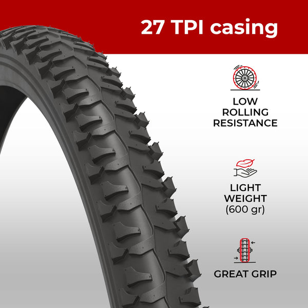 Fincci 20x1.75 Inch Bike Tyres, 47-406 ? Pack of 2, Tires for BMX, MTB, Mountain, Offroad, and Kids' Bicycles