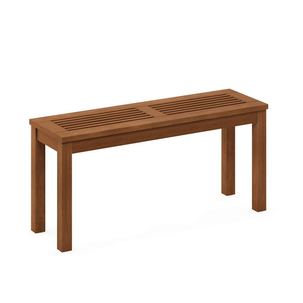 Furinno Hardwood Promo Backless Bench in Teak Oil, Wood, Natural, 99.82 (W) x 46.99 (H) x 30.23 (D) cm
