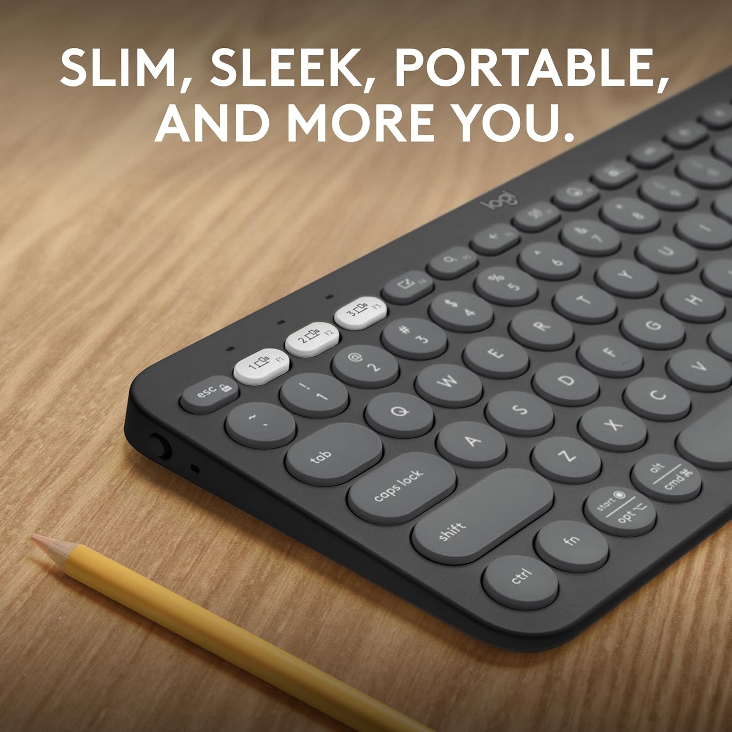 Logitech Pebble Keys 2 K380s, Multi-Device Bluetooth Wireless Keyboard with Customisable Shortcuts,Slim and Portable,Easy-Switch for Windows/macOS/iPadOS/Android/Chrome OS, QWERTY UK Layout, Graphite