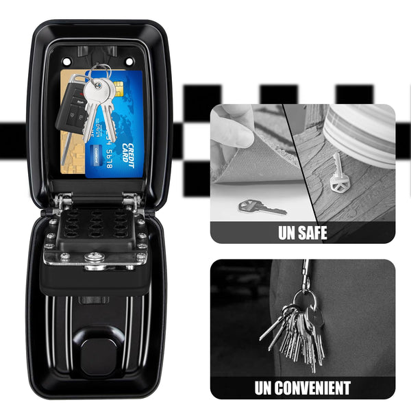 iPalamila Key Safe, Key Safe Outdoor Police Approved, Key lock Box Wall Mounted,12-Digit Combination Key lock Box with Weatherproof Cover For Home Garage Office School (black-1)