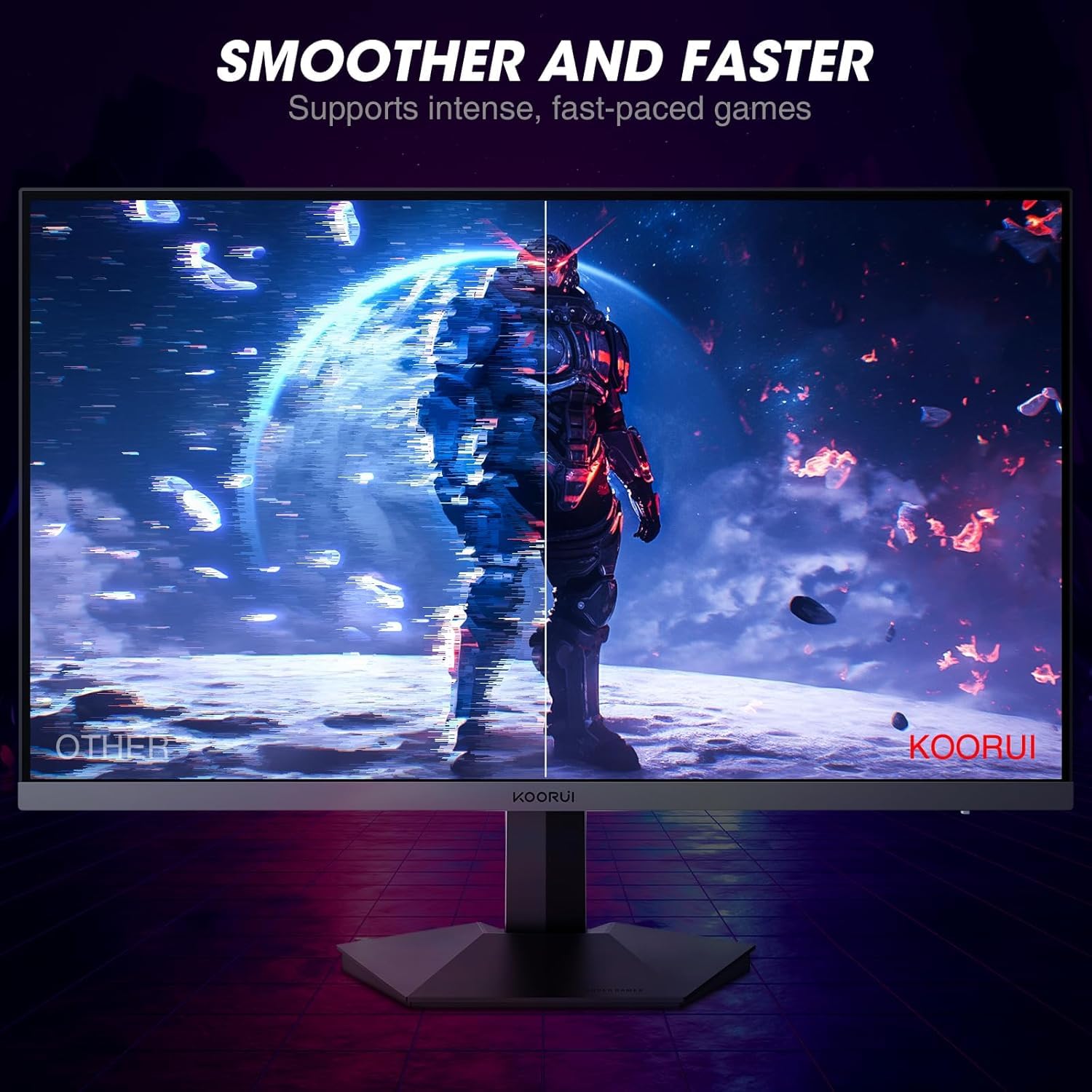 KOORUI 32 inch Curved Gaming Monitor,1440p(2560x1440),170Hz.1ms, 2K, QHD,VA 1500R, HDR10,Adaptive Sync, VESA & Eye Care Ultra-Thin Support DP/HDMI