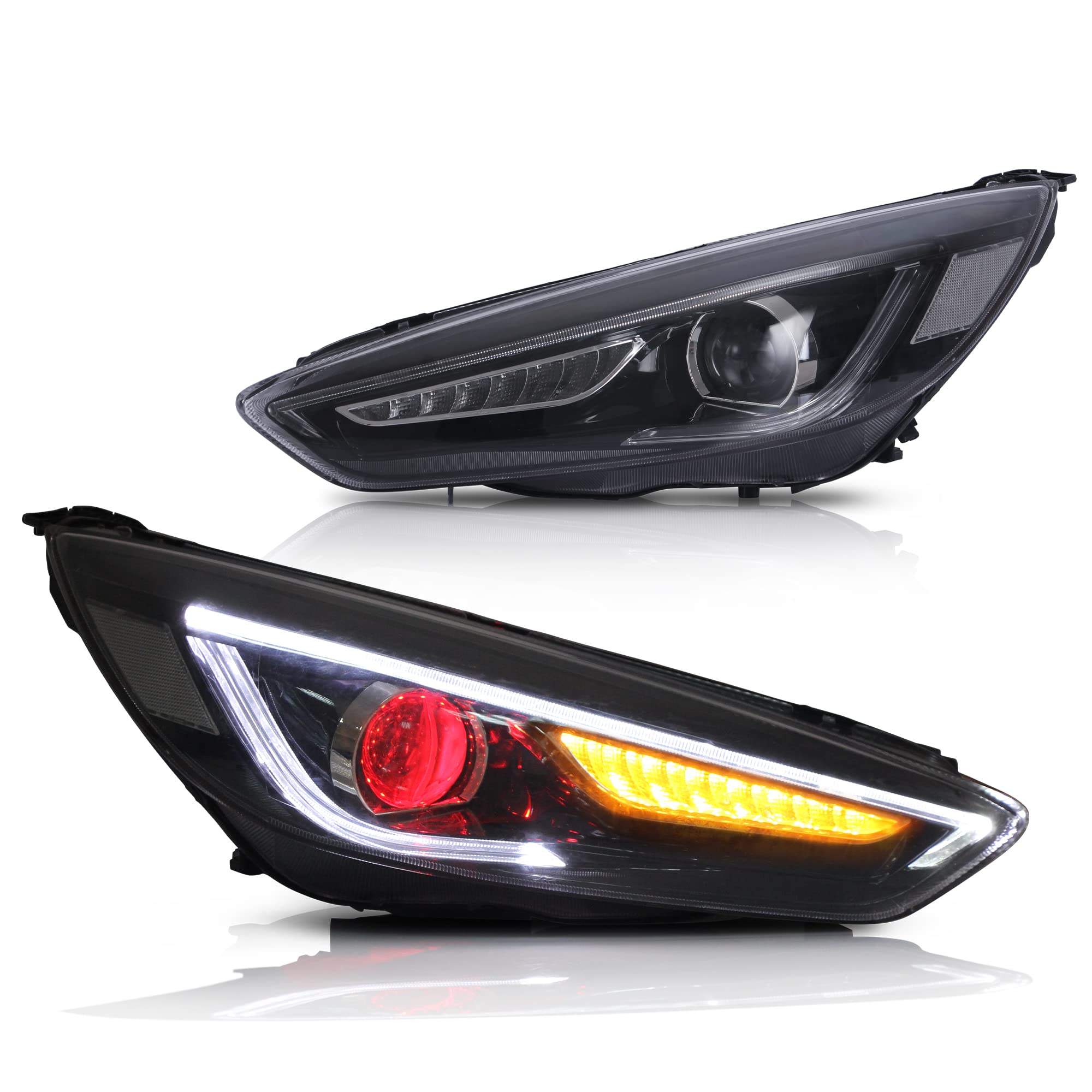 VLAND Headlights for Focus MK3 ST RS 2015-2018 Front Lights (Q5 Lens)