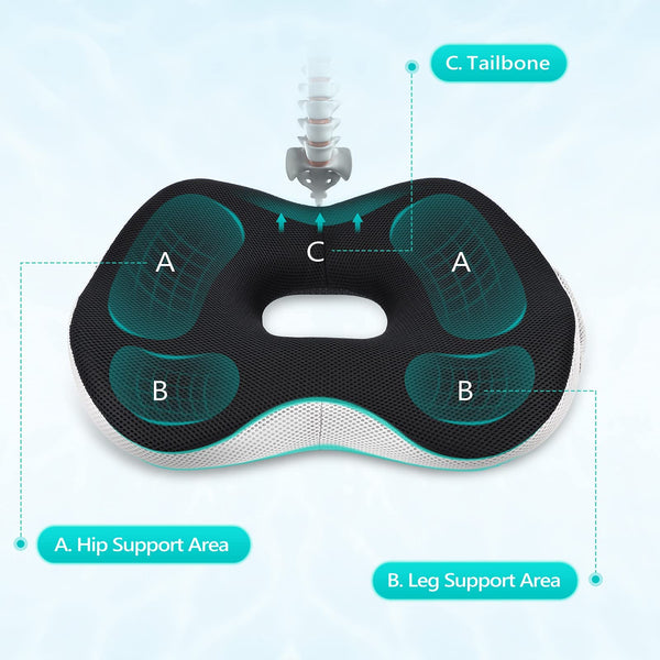 Feagar Donut Cushion for Office Chair, Memory Foam Seat Cushion for Haemorrhoid, Coccyx Pressure, Tailbone and Back Pain Relief - Orthopedic Ring Seat