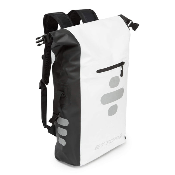 Ettore Cycling Rucksack 100% Waterproof Dry Bag 25L - Black/White - Sonar