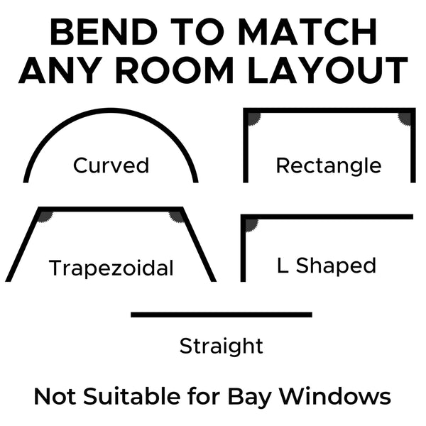 Aluminium Flexible Ceiling Curtain Track 3ft-16.4ft / 5m | Bendable Curtain Rail for Bay Windows & Shower | Heavy Duty Ceiling Mounted Track for