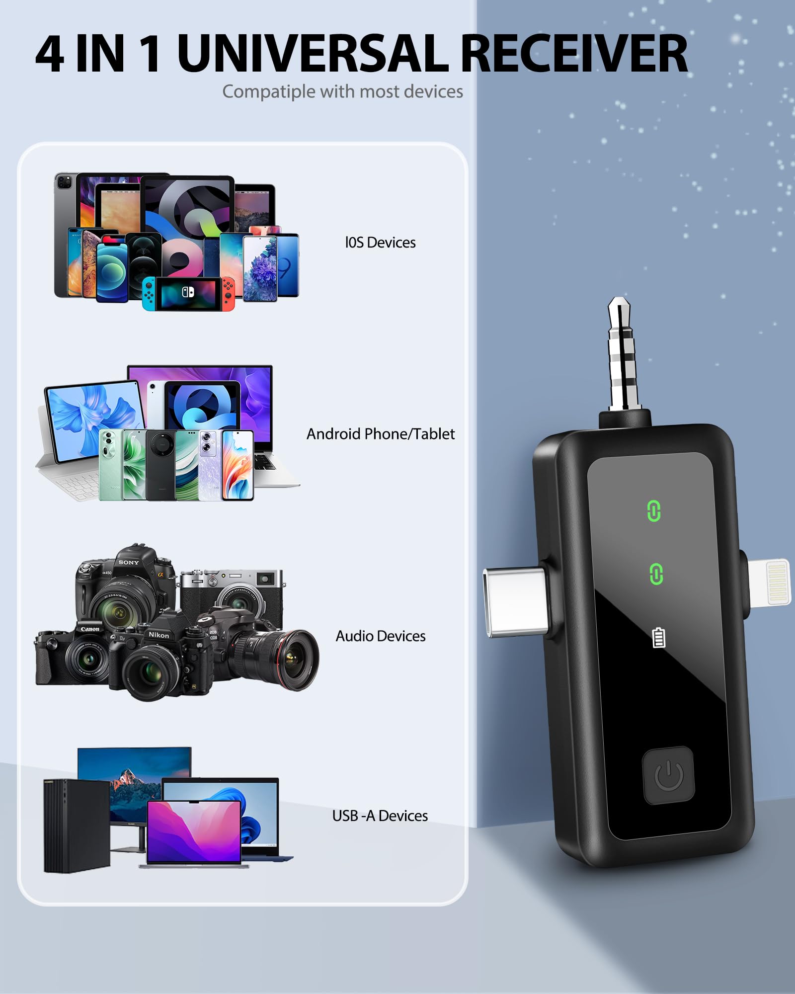 dralud 2 Pack Wireless Lavalier Microphone with Magnetic Clip, Microphone for iPhone Android Phone with USB-C, Mini Mic with Noise Cancellation for Video Recording TikTok YouTube