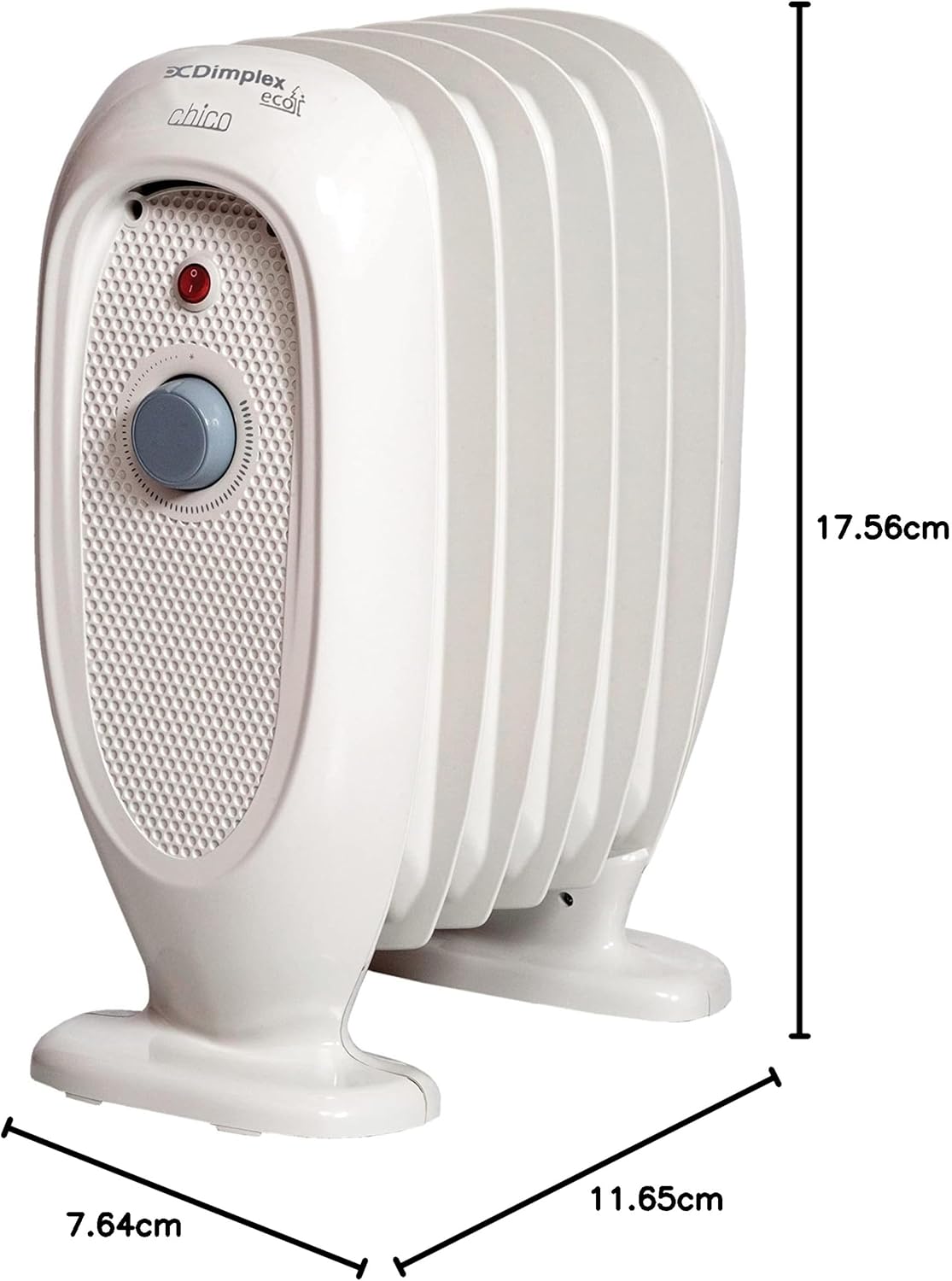 Dimplex OFRB7N Eco Chico Mini Radiator, Oil Free Column Heater, Freestanding 700w Electric Heating Unit, Quiet Plug In Lightweight Portable Compact Electric Home Heater with Thermostat – White