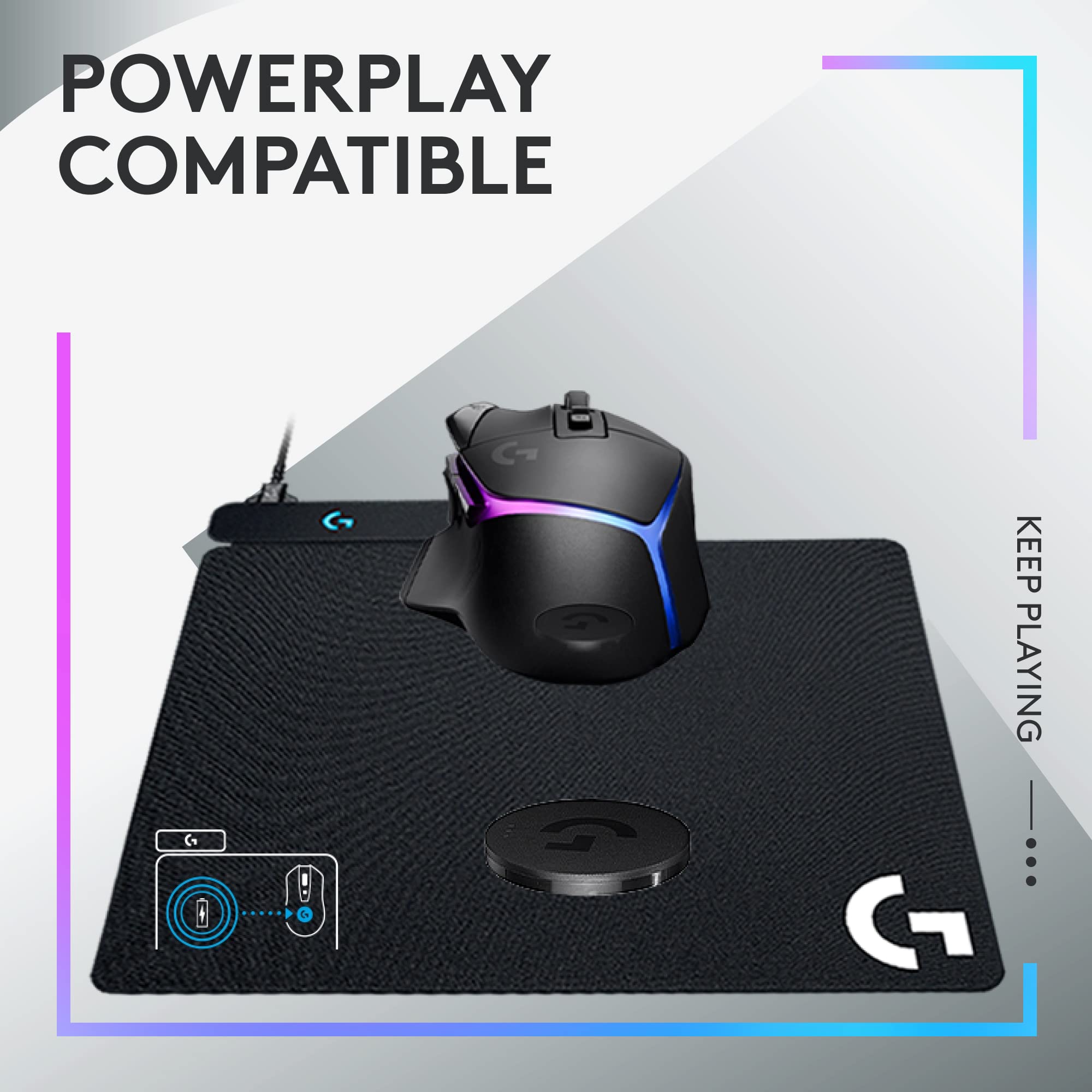 Logitech G G502 X PLUS LIGHTSPEED Wireless RGB Gaming Mouse - Optical mouse with LIGHTFORCE hybrid switches, LIGHTSYNC RGB, HERO 25K gaming sensor, compatible with PC - macOS/Windows - Black