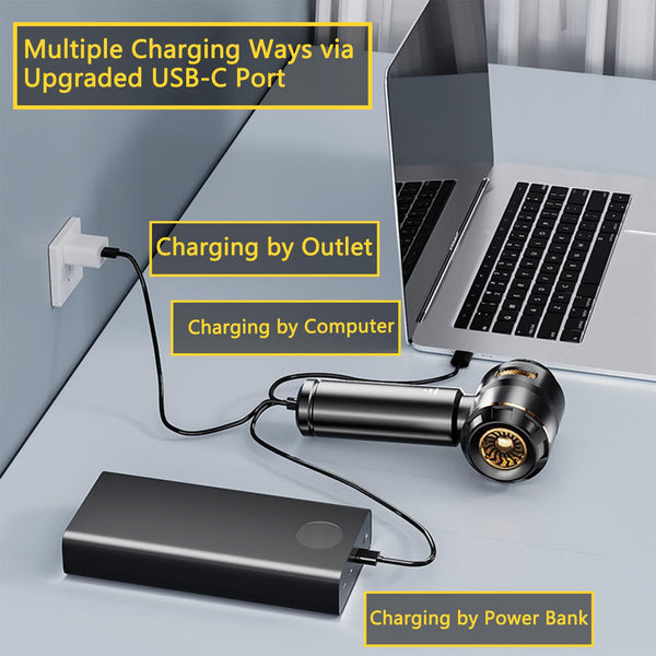 Lyiazsoy Car Vacuum Cleaner,22000PA High Power Mini Vacuum Cleaner,Rechargeable Handheld Vacuum,Portable Cordless Compressed Air Duster Air Blower for Car Home (Gold black)