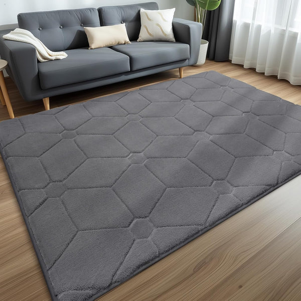 Sour Lemon Rugs Living Room 200x290, 3D Grey Area Rugs for Bedroom, Extra Large Rugs for living room, Machine Washable Anti Slip Fluffy Rug Shaggy Rug