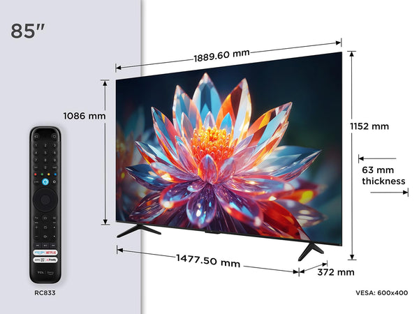 TCL 32SF540K 32-inch FHD Smart Television - HDR & HLG-Dolby Audio-DTS Virtual X/DTS-HD-Metal Bezel-less-Dual-band Wifi 5-with Fire OS 7 system