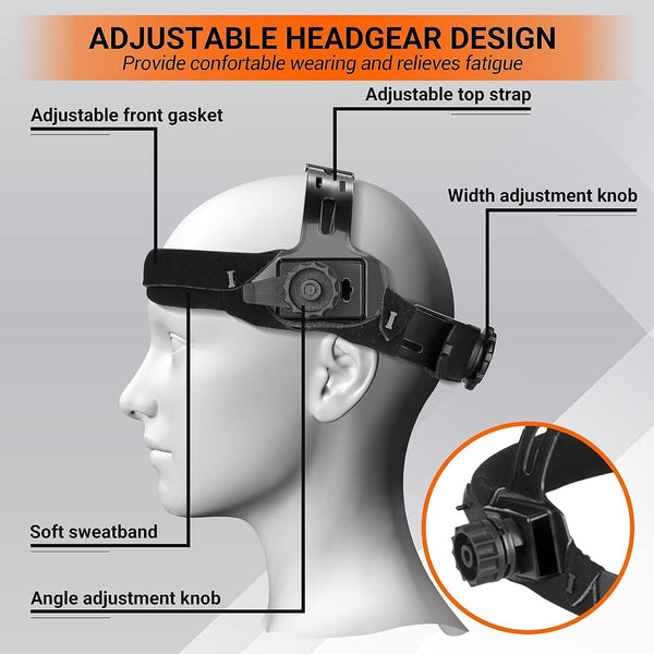 DEKO Welding Helmet Auto Darkening: True Color Solar Powered Auto Darkening Welding Helmets Welder Mask Hood (Skull Design)
