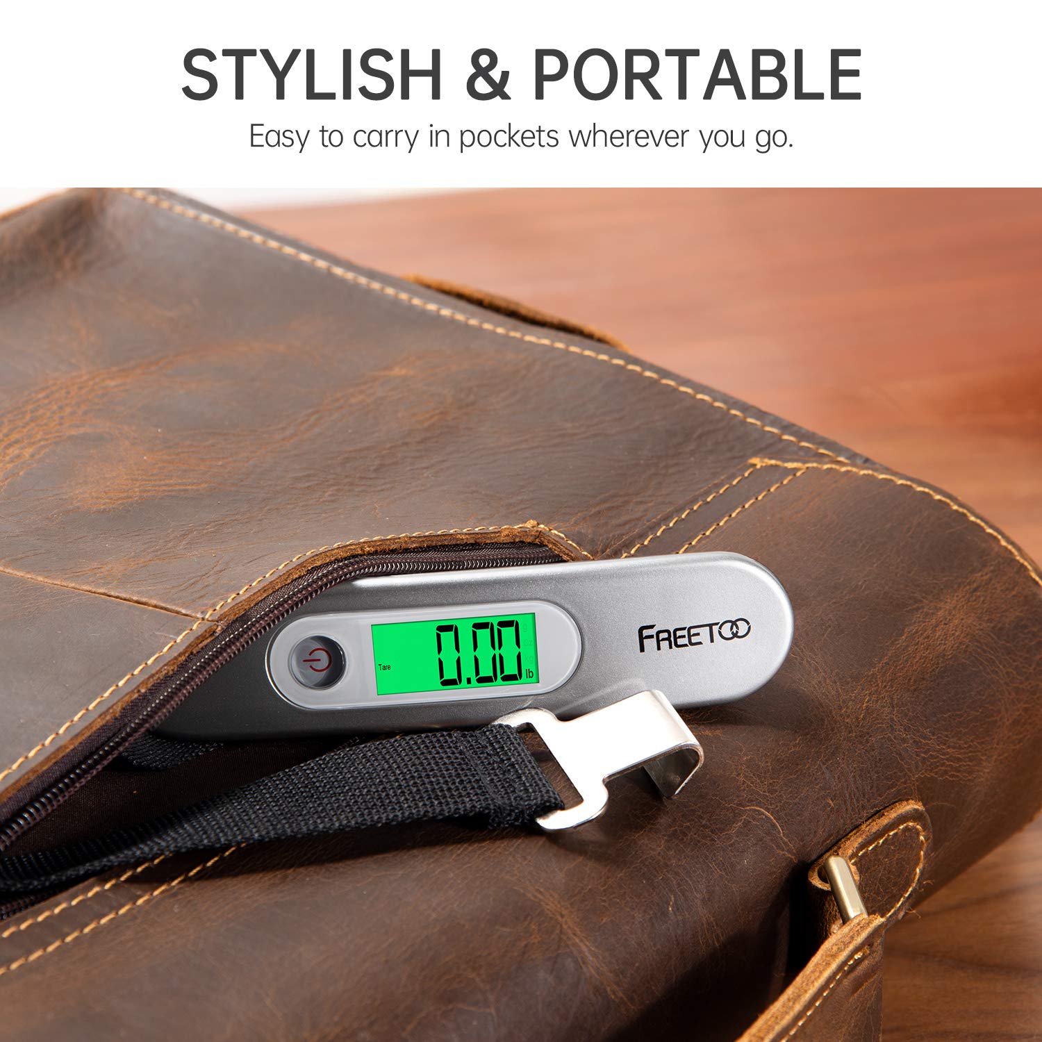 FREETOO Luggage Scale Portable Digital Weight Scale for Travel Suitcase Weigher with Tare Function 110 Lb/ 50Kg Capacity Red