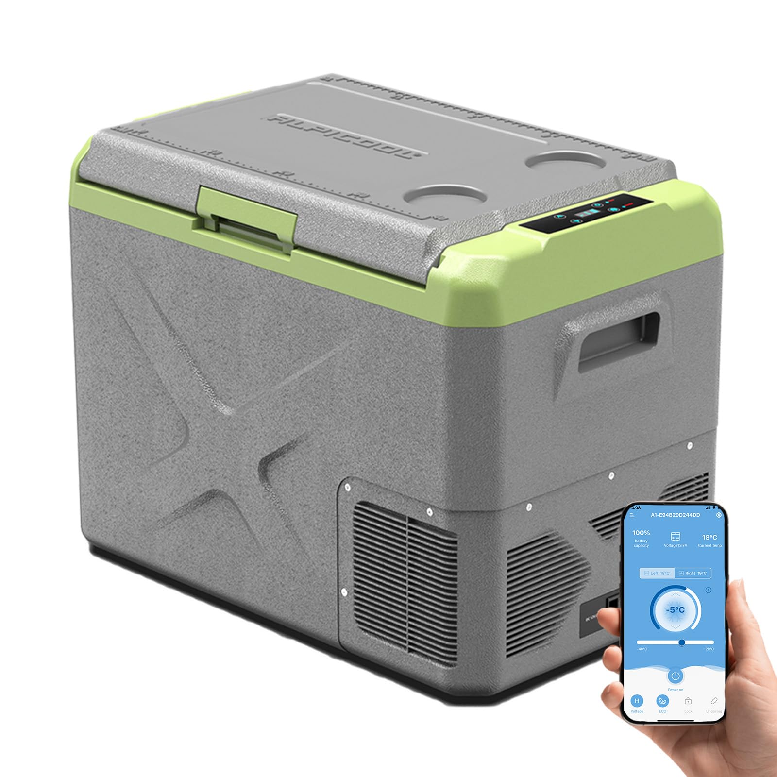 Alpicool GE30 30L Car Fridge Freezer Portable Compressor Car Refrigerator 12/24V Electric Cooler for Camping, Road Trip, Picnic, Down to -20℃