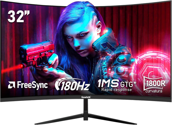 Gawfolk 34 Inch Ultrawide Curved 144Hz Gaming Computer Monitor 1500R PC Screen 21:9 UWQHD (3440x1440),Adaptive Sync,178° Viewing Angle,Display Port、HDMI 2.0, VESA75x75MM-Black