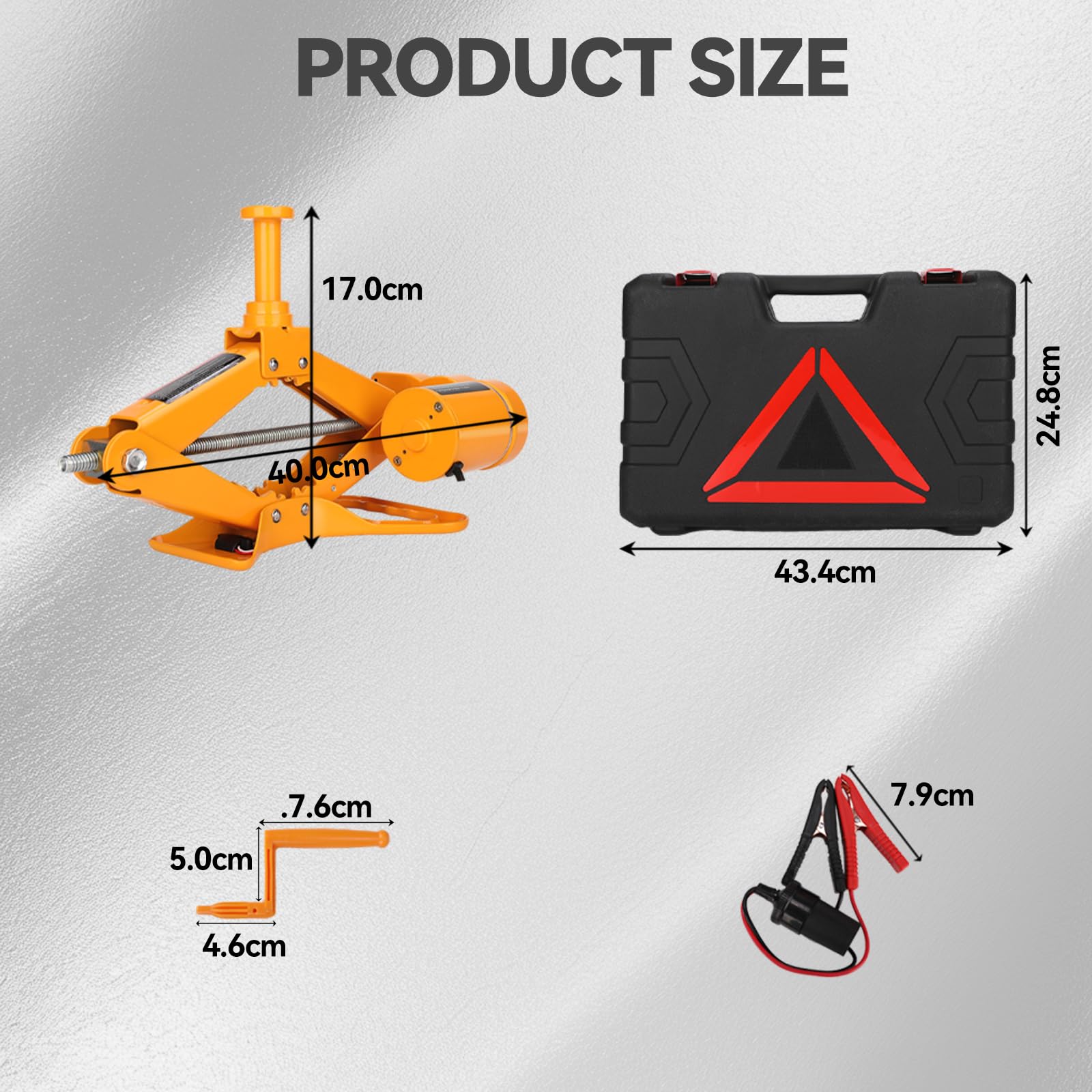 ROGTZ 12V Electric Scissor Jack – Low Profile 3 Tonne Car & Trailer Floor Jack Kit | Emergency Tyre Change & Repair Set with LED Light & Auto‑Lock | Carrying Case Yellow