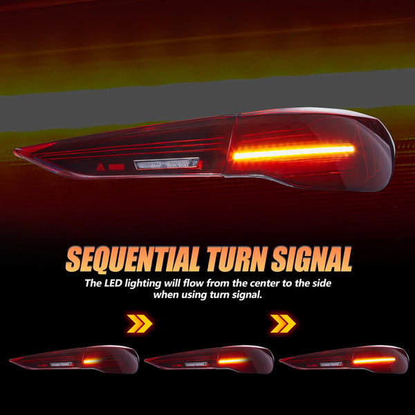 VLAND OLED Rear Lights Compatible With 4 Series G22/G23/G26, M4 G82 G83 2021-2023, Tail Lights Assembly w/Startup dynamic display - Smoked