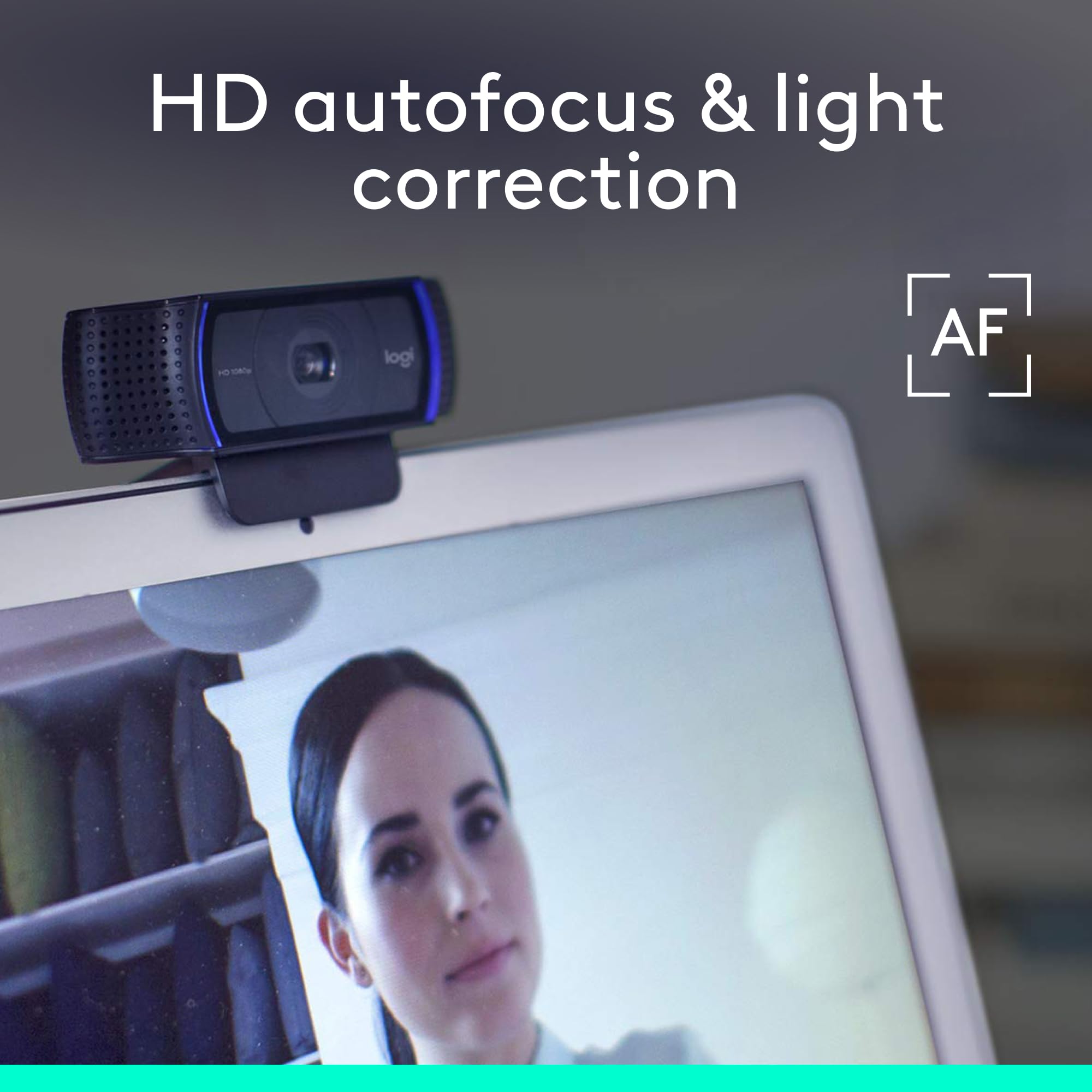 Logitech C920 HD Pro Webcam, Streaming, Full HD 1080p/30fps Video Calling, Clear Stereo Audio, HD Light Correction, Works with Skype, Zoom, FaceTime, Hangouts, PC/Mac/Laptop/Macbook/Tablet - Black