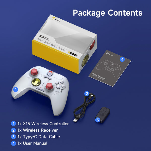 EasySMX X15 Wireless PC Controller with Hall Triggers, Hall Joysticks, Enhanced Bluetooth Game Controller,No Drift No Deadzone effect, Compatible with Windows PC, Android, Steam and Switch