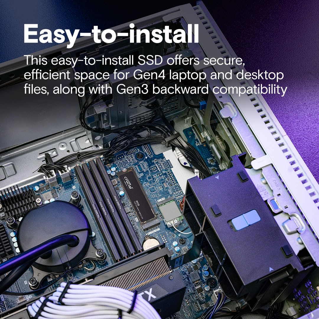 Crucial P310 500GB SSD M.2 2280 NVMe PCIe Gen4 Internal Gaming SSD, Up to 6,600MB/s, Laptop & Desktop (PC) Compatible, Solid State Drive - CT500P310SSD801