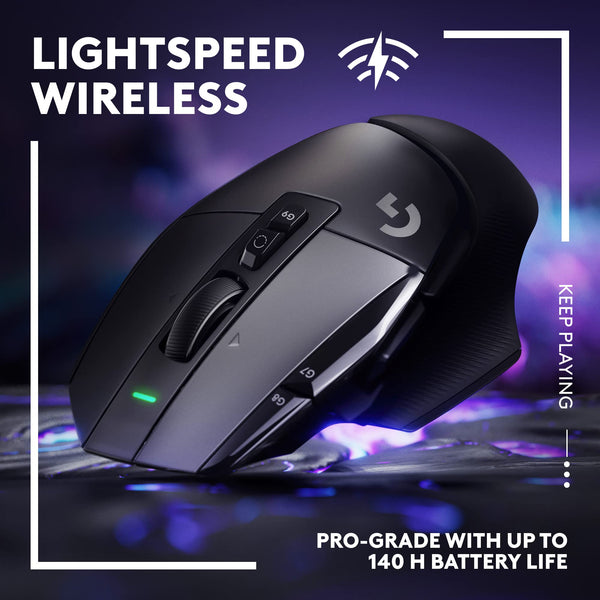 Logitech G G502 X PLUS LIGHTSPEED Wireless RGB Gaming Mouse - Optical mouse with LIGHTFORCE hybrid switches, LIGHTSYNC RGB, HERO 25K gaming sensor, compatible with PC - macOS/Windows - Black