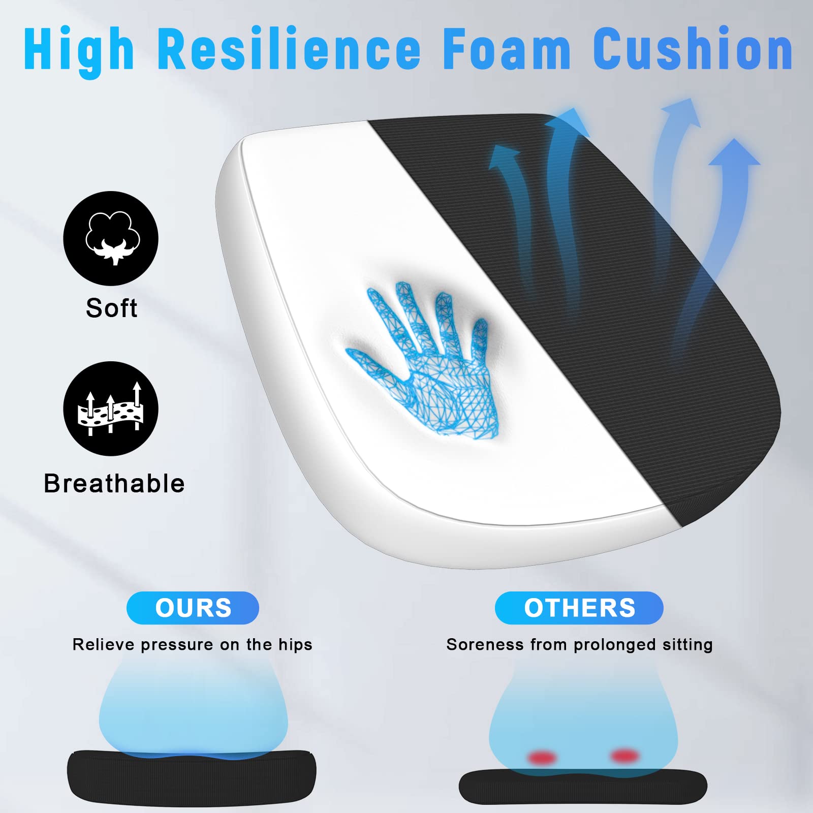 naspaluro Office Chair Ergonomic Desk with 90° Flip-up Armrest Lumbar Support, Height Adjustable Chair, Executive Swivel Computer Padded Seat Cushion for Home/Office