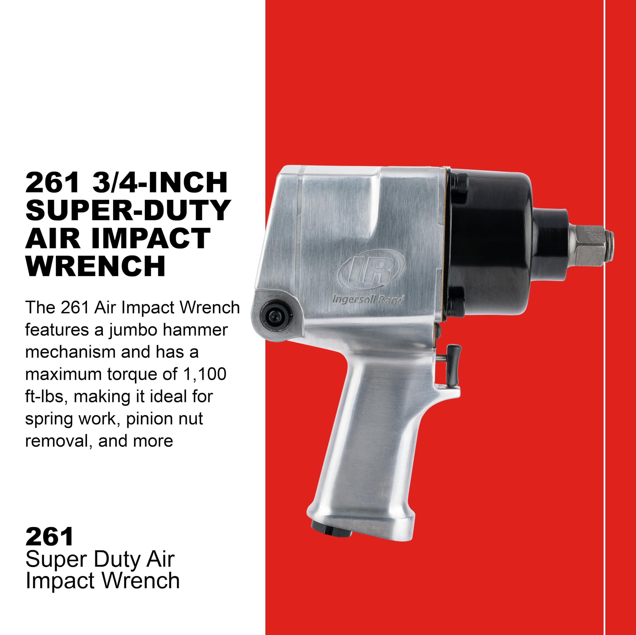 Ingersoll-Rand W7172-K22B-EU Impact Wrench, 3/4 Inch 20V Cordless Impact Wrench, 2X BL2022 Li-Ion Batteries 5.0 Ah + Charger Kit (UK Plug) in Case