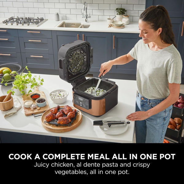 Ninja Speedi 10-in-1 Rapid Cooker, Air Fryer and Multi Cooker, 5.7L, Meals for 4 in 15 Minutes, Air Fry, Steam, Grill, Bake, Roast, Sear, Slow Cook & More, Cooks 4 Portions, Sea Salt Grey, ON400UK