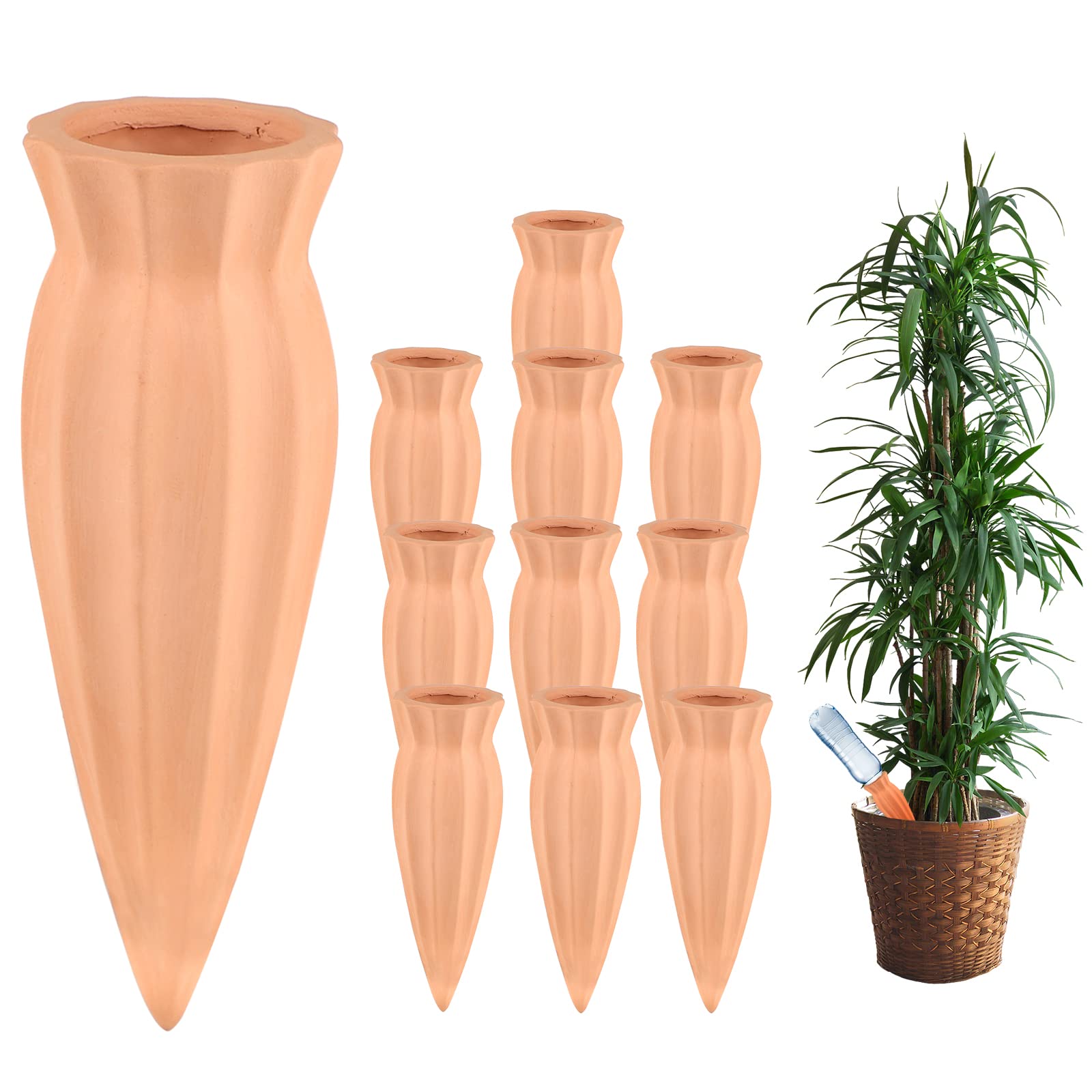 EXLECO Pack of 10 Clay Cones Watering Plants Watering Ball Plants Water Dispenser Clay Automatic Watering Indoor Plants Watering Cone Irrigation