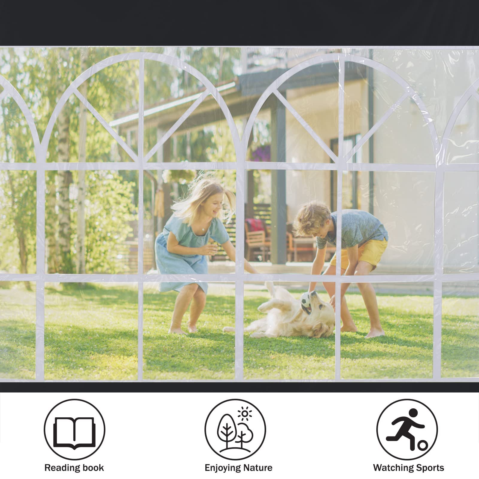 ABCCANOPY 2 Pack of 3M Gazebo Marquee Replacement Exchangeable Side Panel Wall Panels Walls,Black