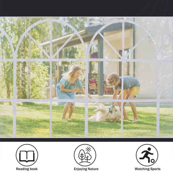 ABCCANOPY 2 Pack of 3M Gazebo Marquee Replacement Exchangeable Side Panel Wall Panels Walls,Black