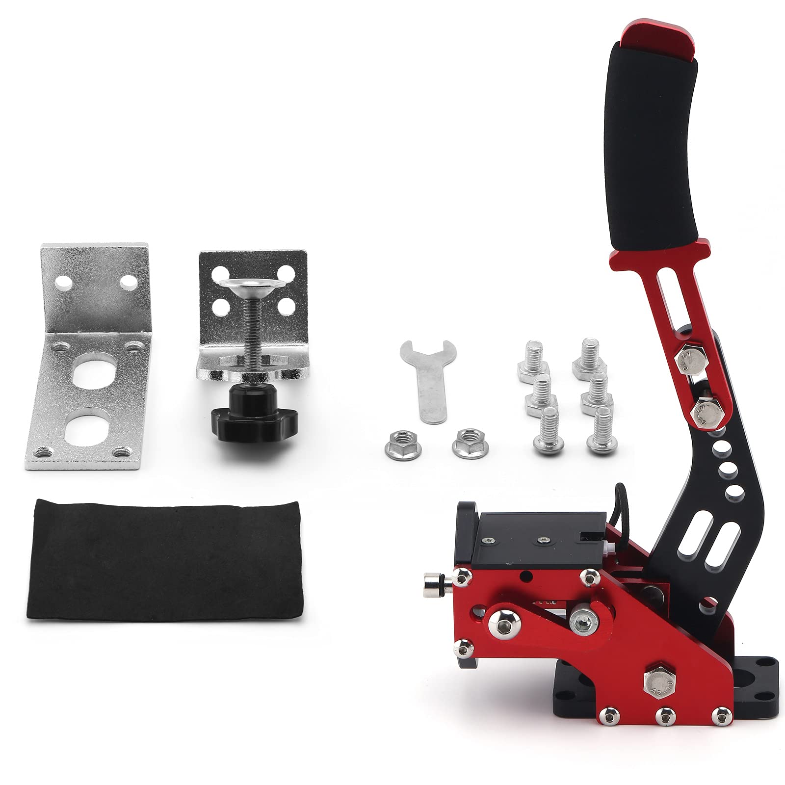 muge racing 64Bit PC USB Handbrake with Clamp for SIM Racing Games Logitech G27 G25 G29 T500 T300 FANATECOSW LFS DIRT RALLY.2, Red