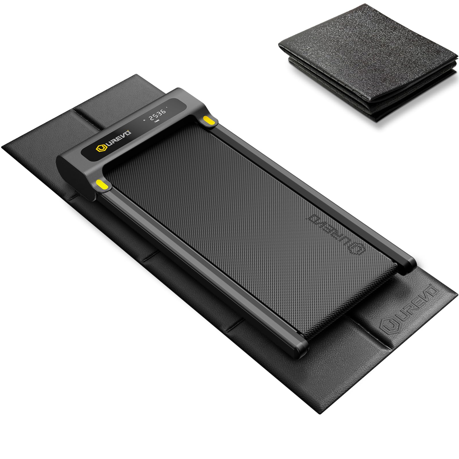 UREVO Foldable Treadmill Mat, Exercise Bike Mats for Home Gym Workout, Waterproof Non-Slip Exercise Equipment Mat Floor Protector for Indoor Cycles,