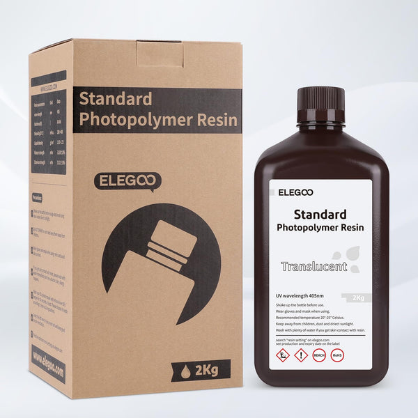 ELEGOO 8K 3D Printer Resin, Standard Photopolymer Resin 405nm UV-Curing Resin, Best for 8K/9K/12K/14K/16K LCD 3D Printer Space Grey 1000G