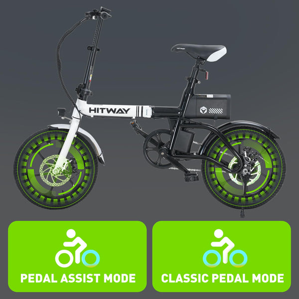HITWAY BK35 Folding Electric Bike, 16 inch E Bike 250W City E-Bike Max.Range 25-60KM