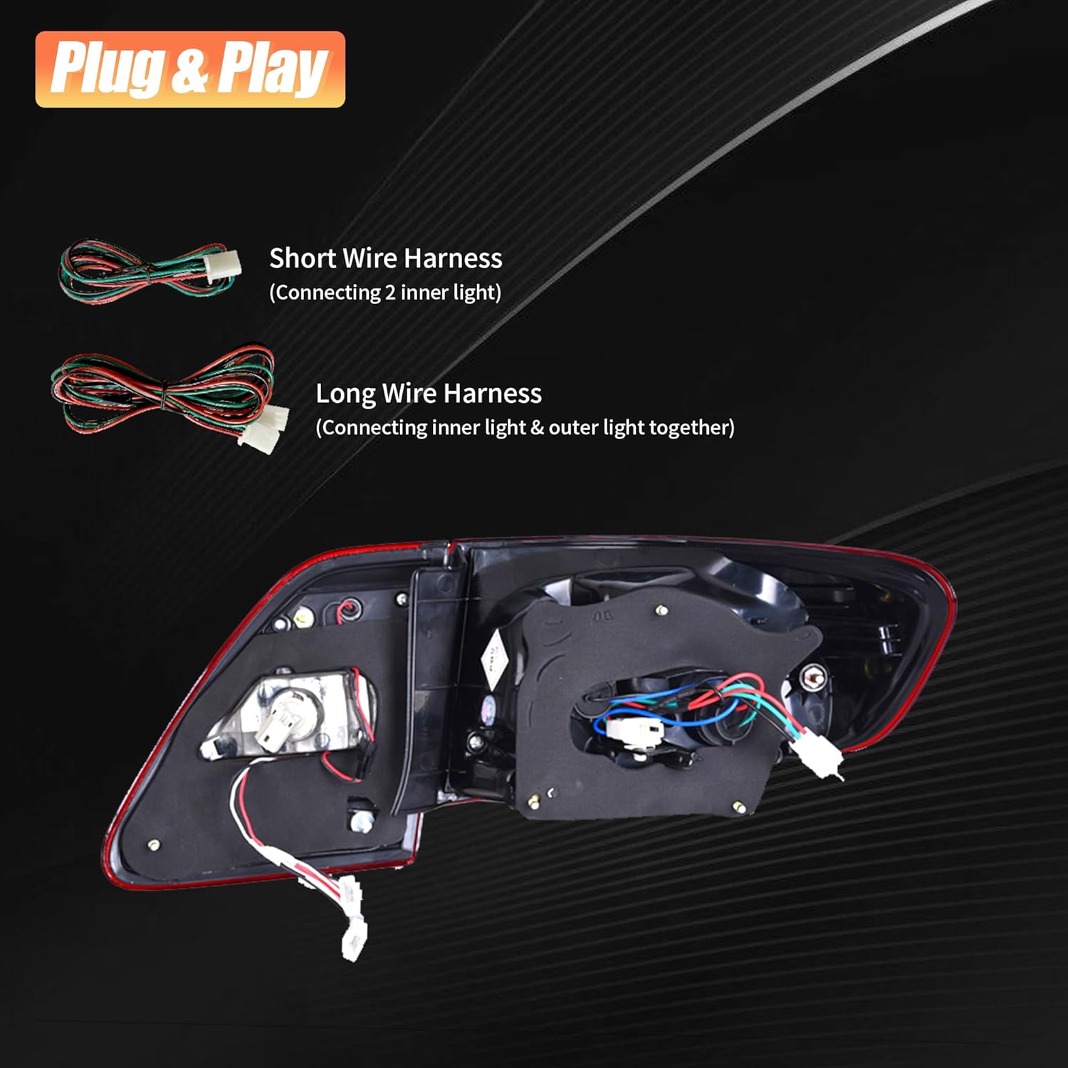 VLAND Rear Lights compatible with Corolla 2011 2012 2013 Sedan, Passenger & Driver Sides