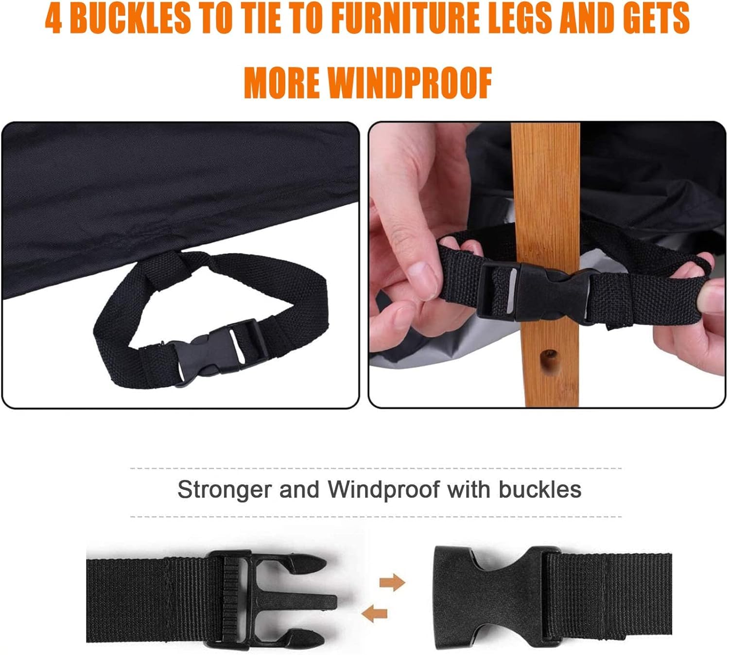 LCGOD Garden Swing Cover 3-Seater Waterproof Hammock Cover with Zips, Black 600D Oxford Fabric Outdoor Swing Seat Cover Dustproof Snowproof Windproof