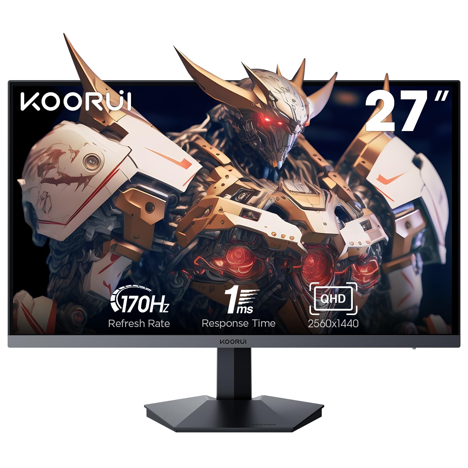 KOORUI 24 Inch Gaming Monitor, 165Hz, FHD 1080p, 1ms, IPS, Adaptive Sync, HDMI/DP, Tilt Adjustable, Eye Care, VESA Wall Mountable