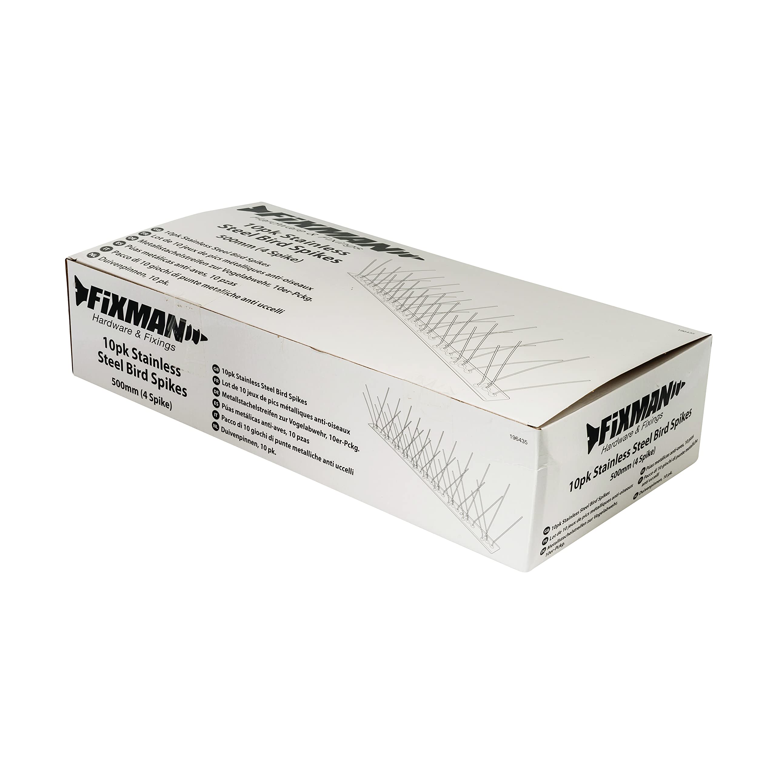 Fixman 196435 Stainless Steel Bird Spikes 10pk 500 mm (4 Spike)