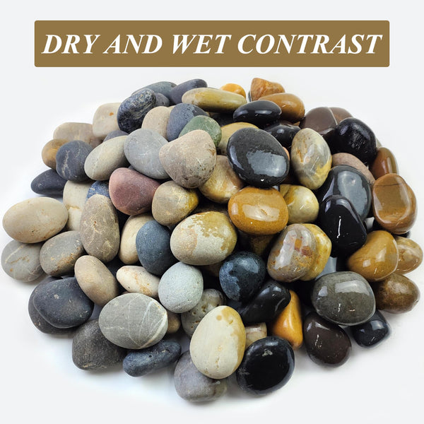 FANTIAN 20 lbs Garden Stones,4-6 cm Large Beach Cobbles. Decorative Pebbles for Garden, Plant Pots, Ponds, Water Features, Aquarium Stones and Ground