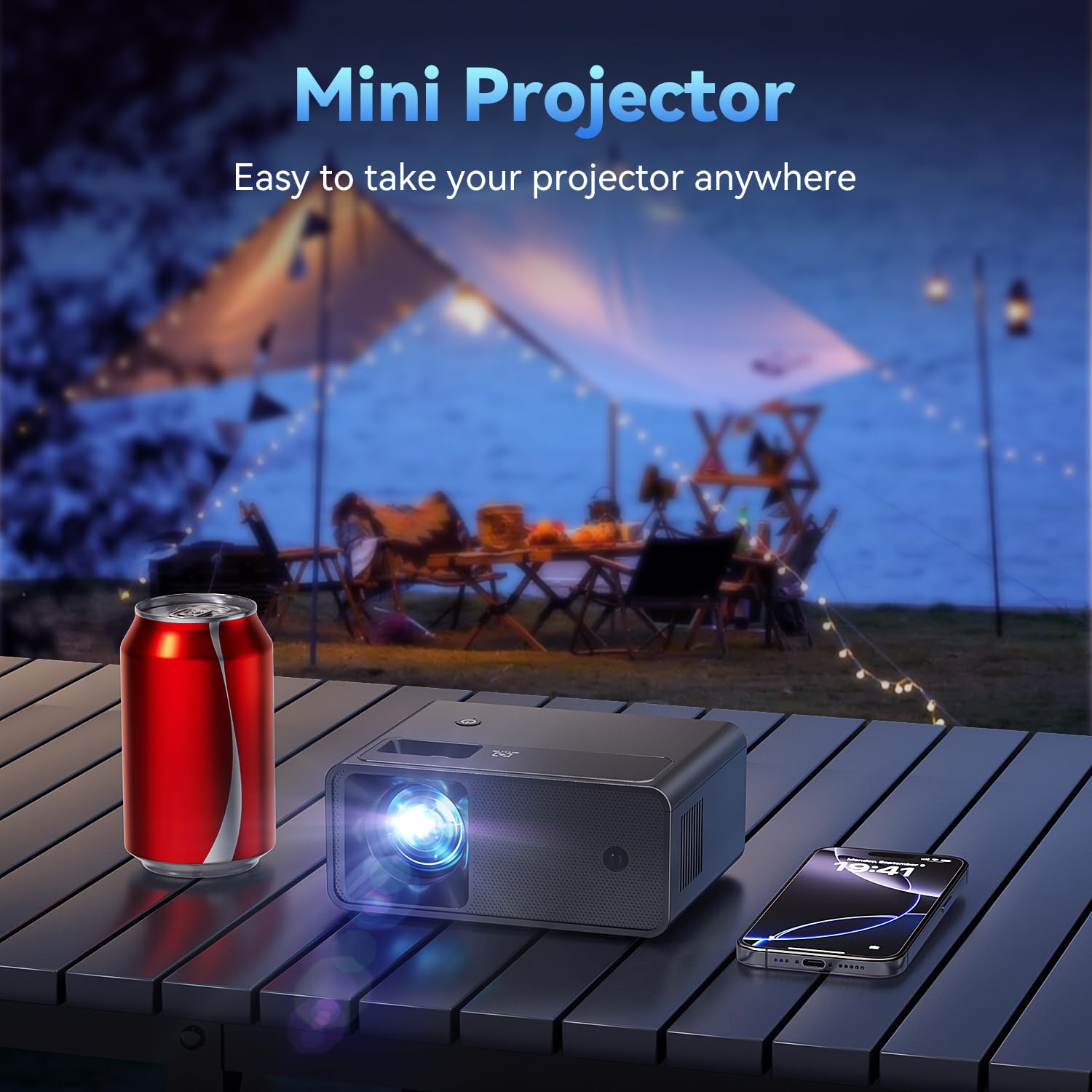 Projector, 2025 Upgraded 15000 Lumens Full HD 1080P Supported, Einyoumily Portable Mini Projector, Small Video Projector, Home Theatre 130", Compatible With iOS/Android/TV Stick/HDMI/USB