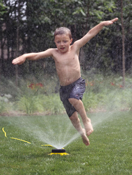 Dramm 15021 ColorStorm 9-Pattern Turret Sprinkler with Heavy-Duty Metal Base, Red