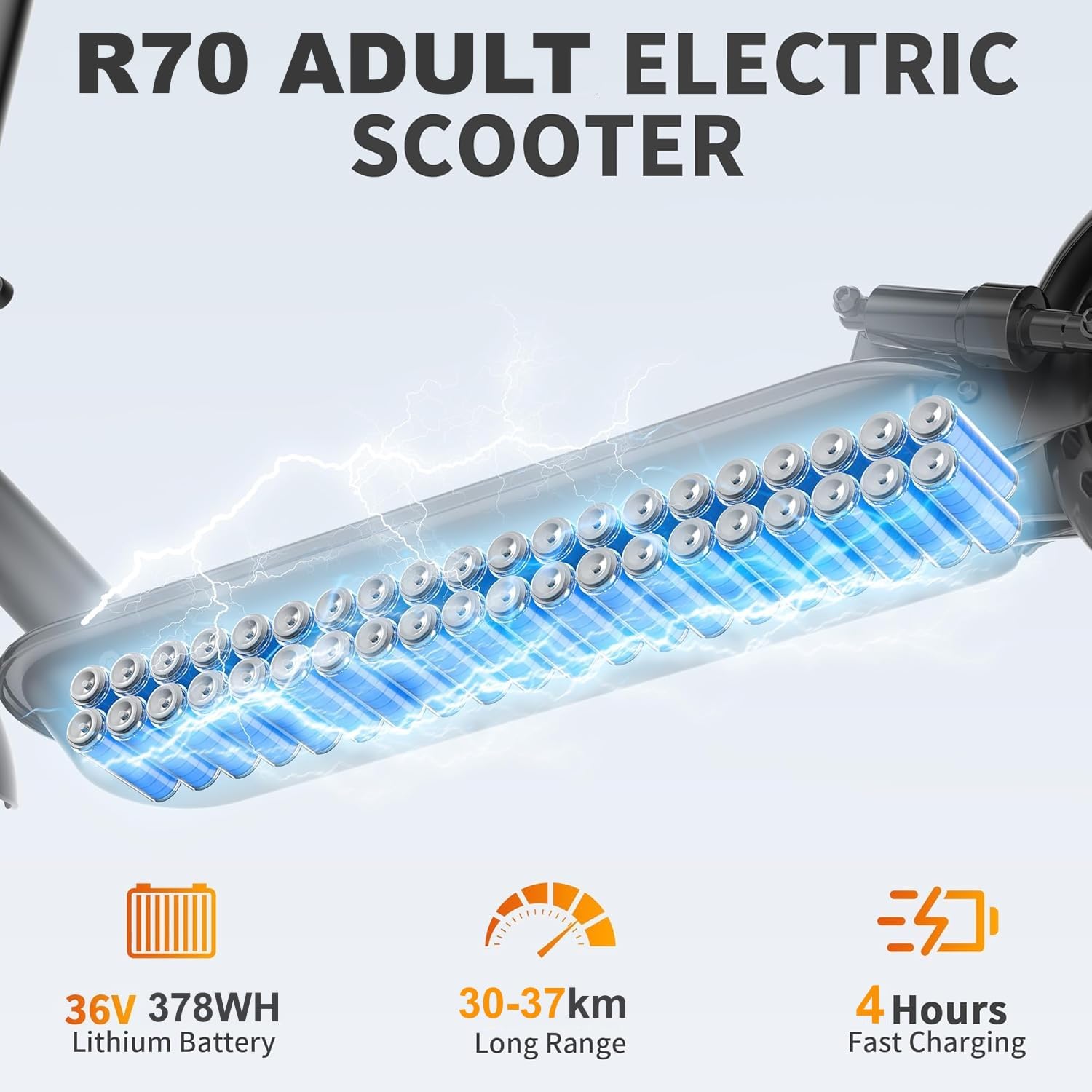 Electric Scooter, Electric Scooter Adult 350W with 25-35KM Range, Max Speed 25KM/H, 8.5" Solid Tire, Double Braking System for Adults and Teens