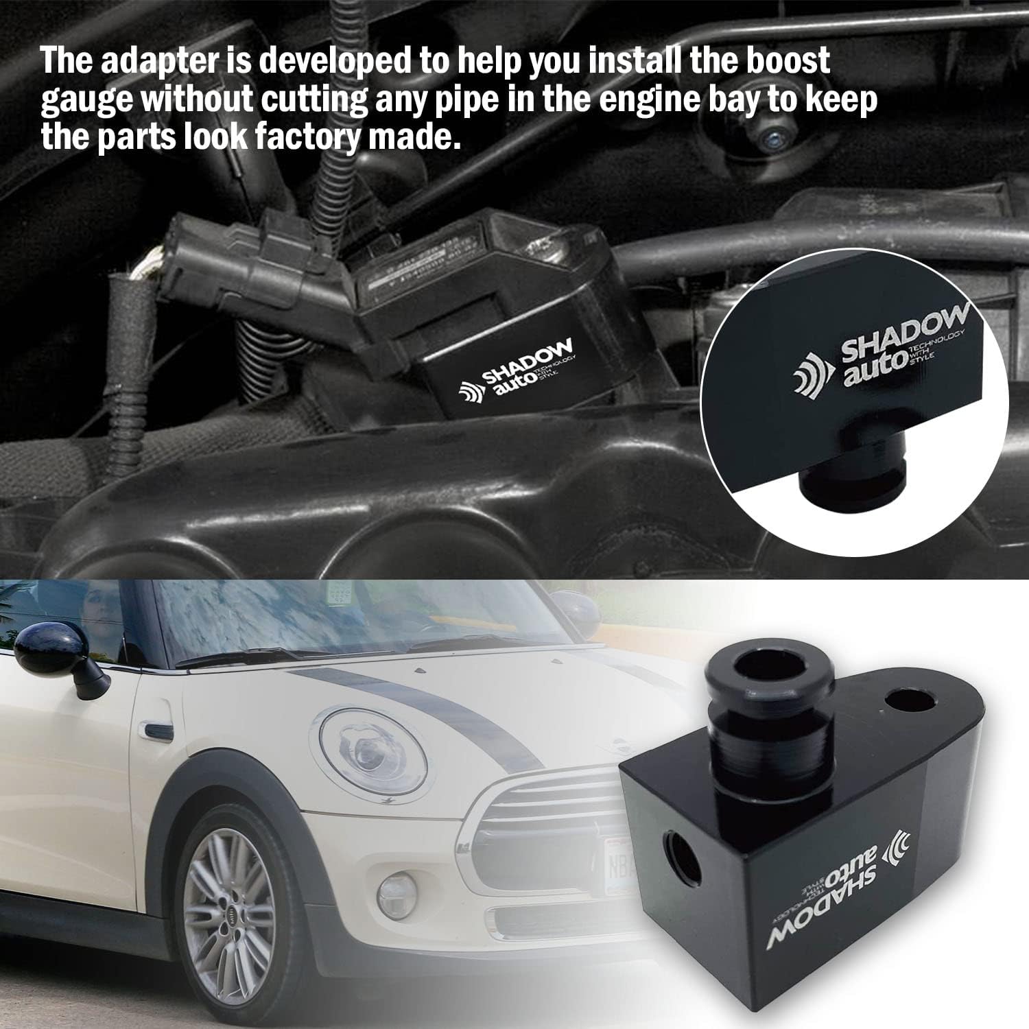 Direct Fit Boost Gauge Sensor Adapter for Mini Cooper S R56 R57 R58 R59 1.6T Mk2