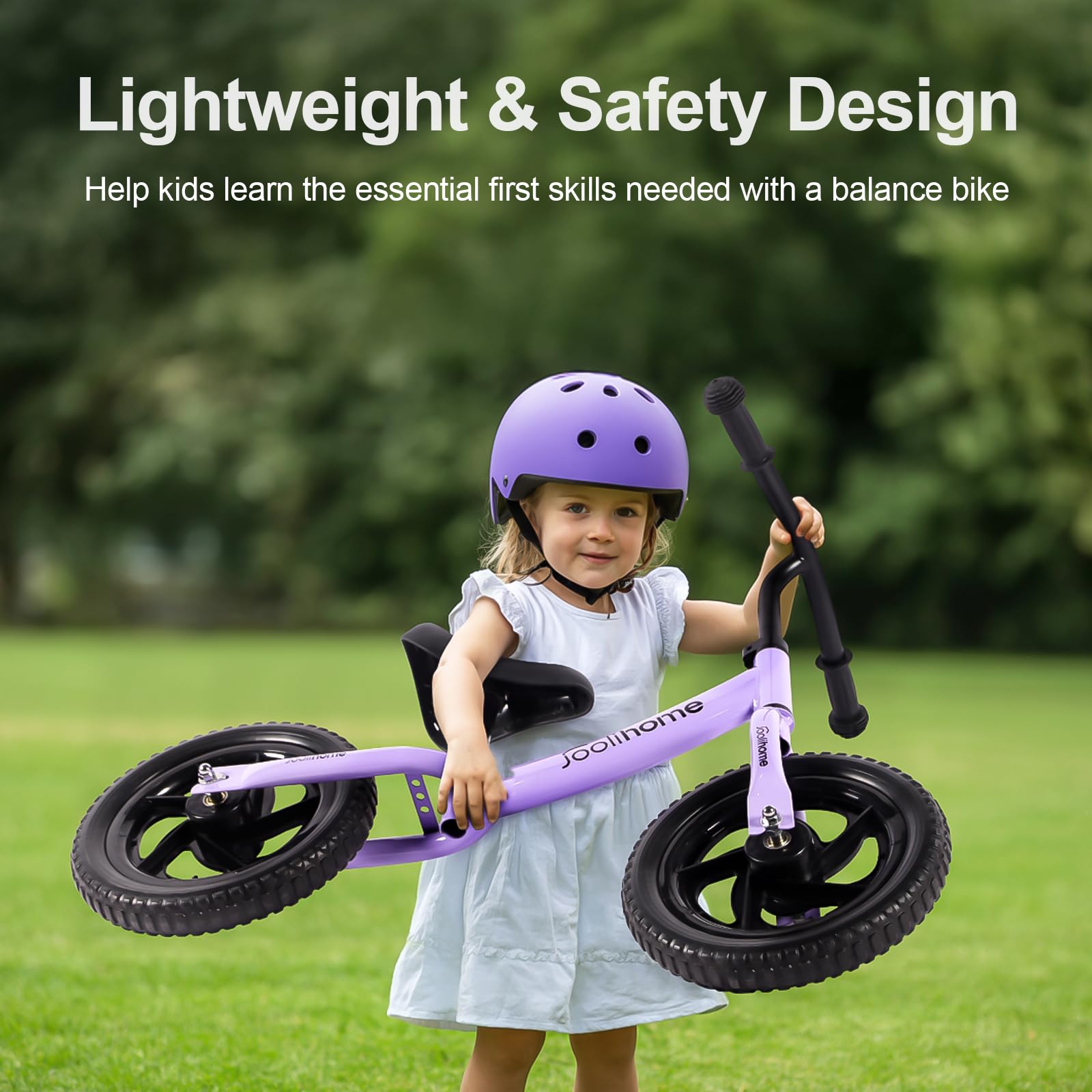 12" Balance Bike Carbon Steel Frame No Pedal Walking Balance Bike Training Bicycle for Kids and Toddlers 2- to 6 Years Old